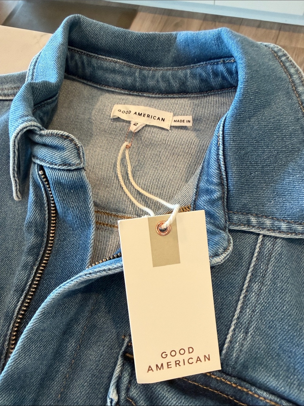 ✈️Good American Light Blue Denim Jumpsuit Romper - Picture 6 of 10